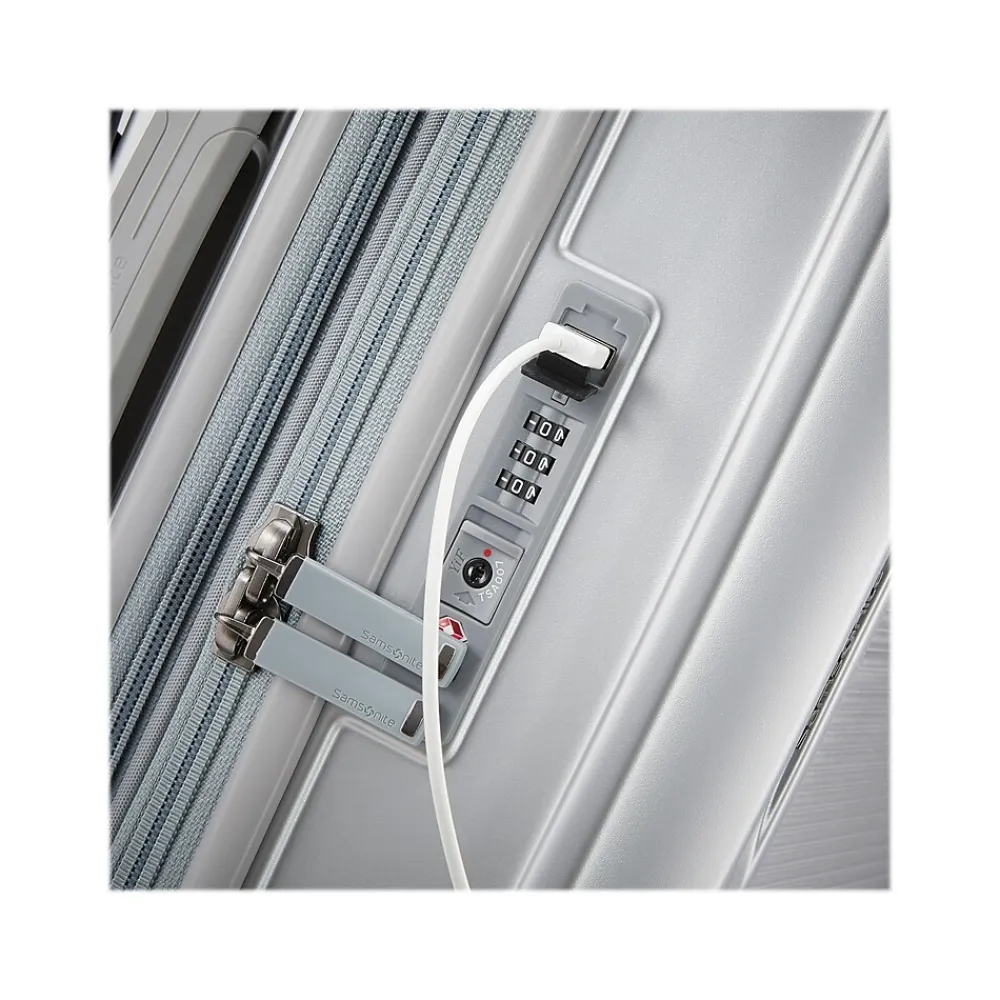 23" Hardside Carry-On Suitcase, 4-Wheeled Spinner, TSA Checkpoint Friendly, Silver (139024-7378)<Samsonite Sale