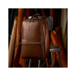 Classic Leather Laptop Backpack, Solid, Cognac (126036-1221)<Samsonite Best
