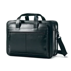 Leather Expandable Laptop Briefcase, Black (43118-1041)<Samsonite Discount