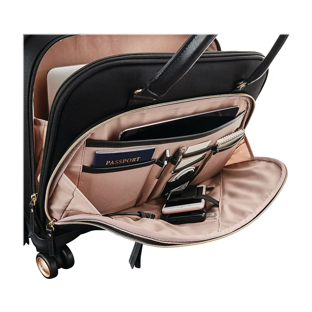 Mobile Solution Laptop Rolling Briefcase, Black Nylon (128167-1041)<Samsonite Hot