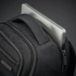 Modern Utility Double Shot Backpack, Solid, Charcoal Heather (89574-5794)<Samsonite New