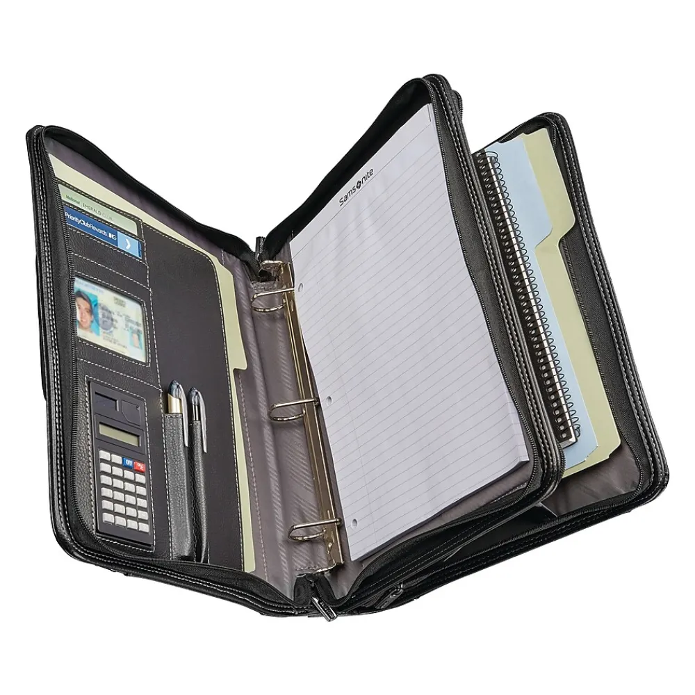 Vinyl Padfolio with Zipper Closure, Black (961465)<Samsonite Discount