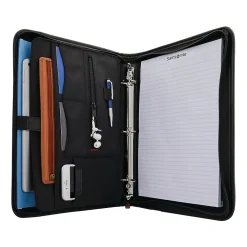 Xenon Business Polyester Padfolio with Zipper Closure, Black (116466-1041)<Samsonite Clearance