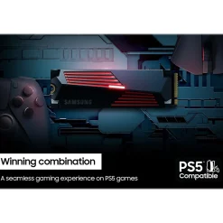 Sale Samsung 990 PRO 1TB M.2 PCI Express 4.0 Internal Solid-State Drive with Heatsink, V-NAND (MZ-V9P1T0CW)