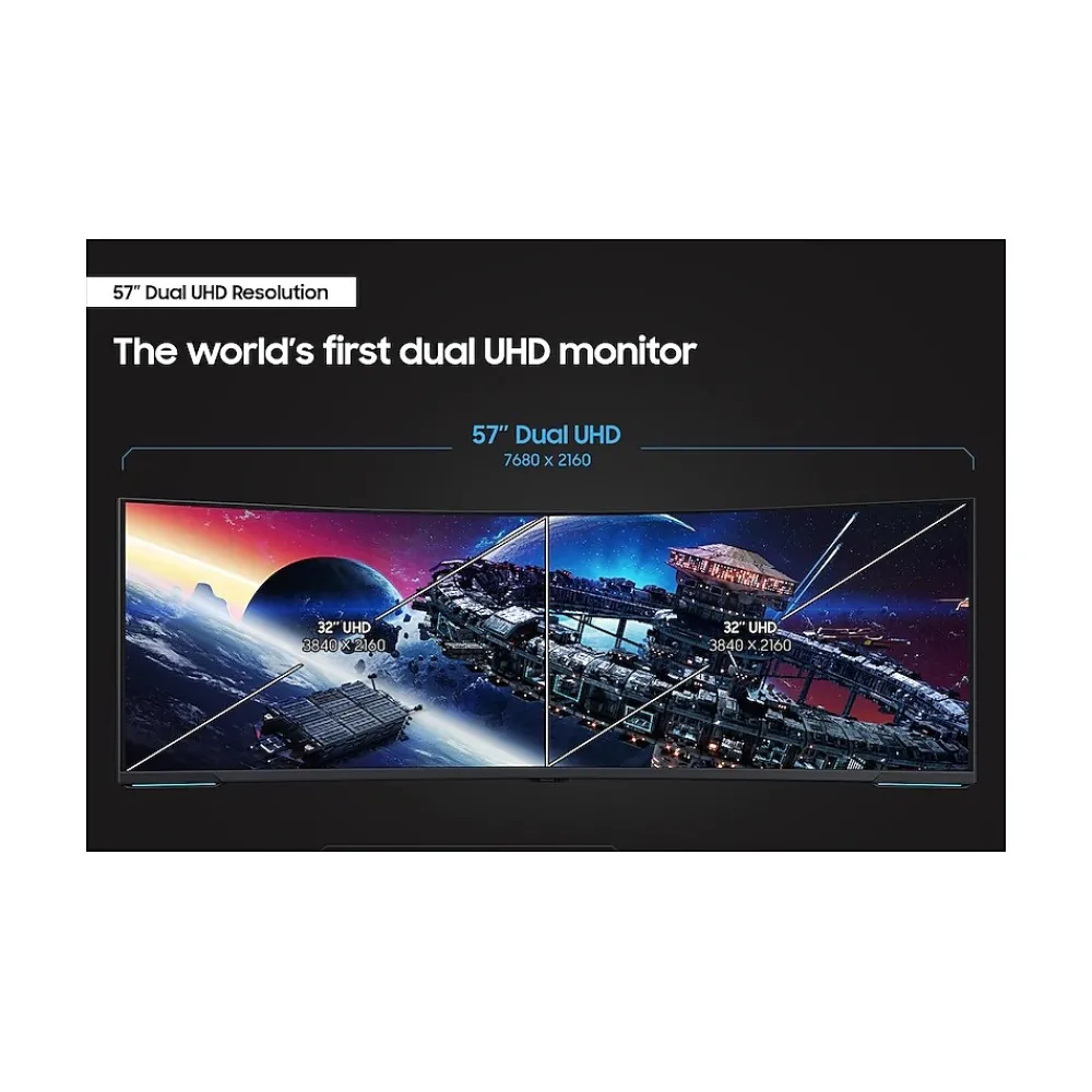 Clearance Samsung Odyssey Neo G9 57" Curved 4K Ultra HD 240Hz QLED Gaming Monitor, Black/White (LS57CG952NNXZA)