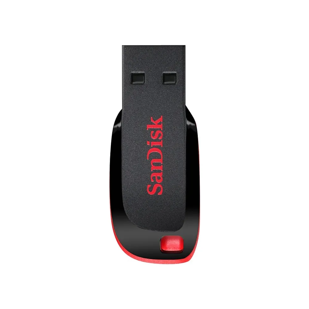 SanDisk Cruzer Blade 32GB USB 2.0 Type A Flash Drive, Black/Red (SDCZ50-032G-A46)