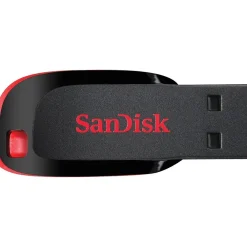 Online SanDisk Cruzer Blade 64GB USB 2.0 Type A Flash Drive, Black/Red (SDCZ50-064G-A46)