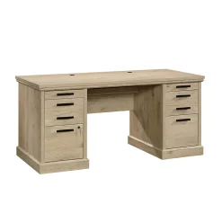 Office Desks*Sauder Aspen Post 65"W Executive Computer Desk, (426487) Prime Oak
