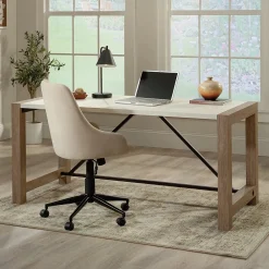 Computer Desks*Sauder Dixon City 66"W Executive Business Desk, Brushed Oak (432892)