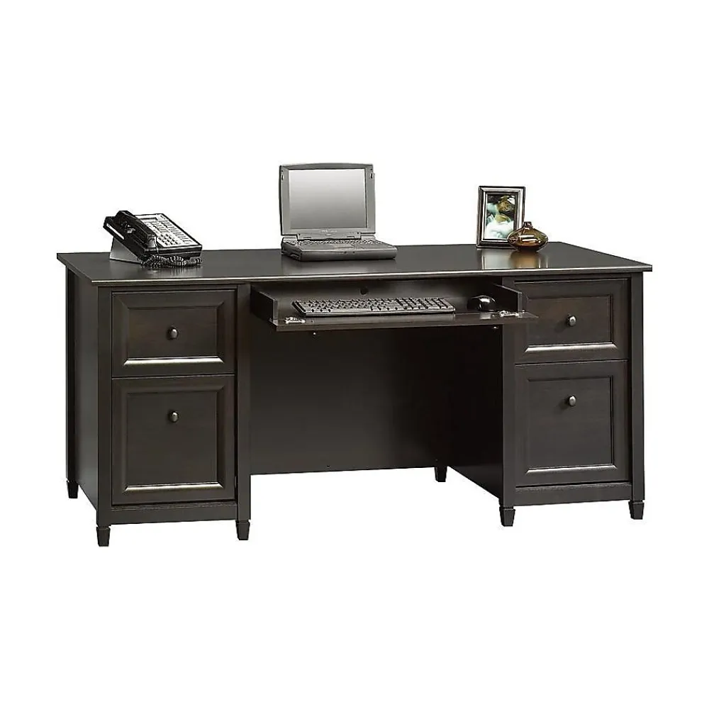 Corner Desks*Sauder Edge Water Collection 65" Wood Executive Desk, Estate Black (409042)