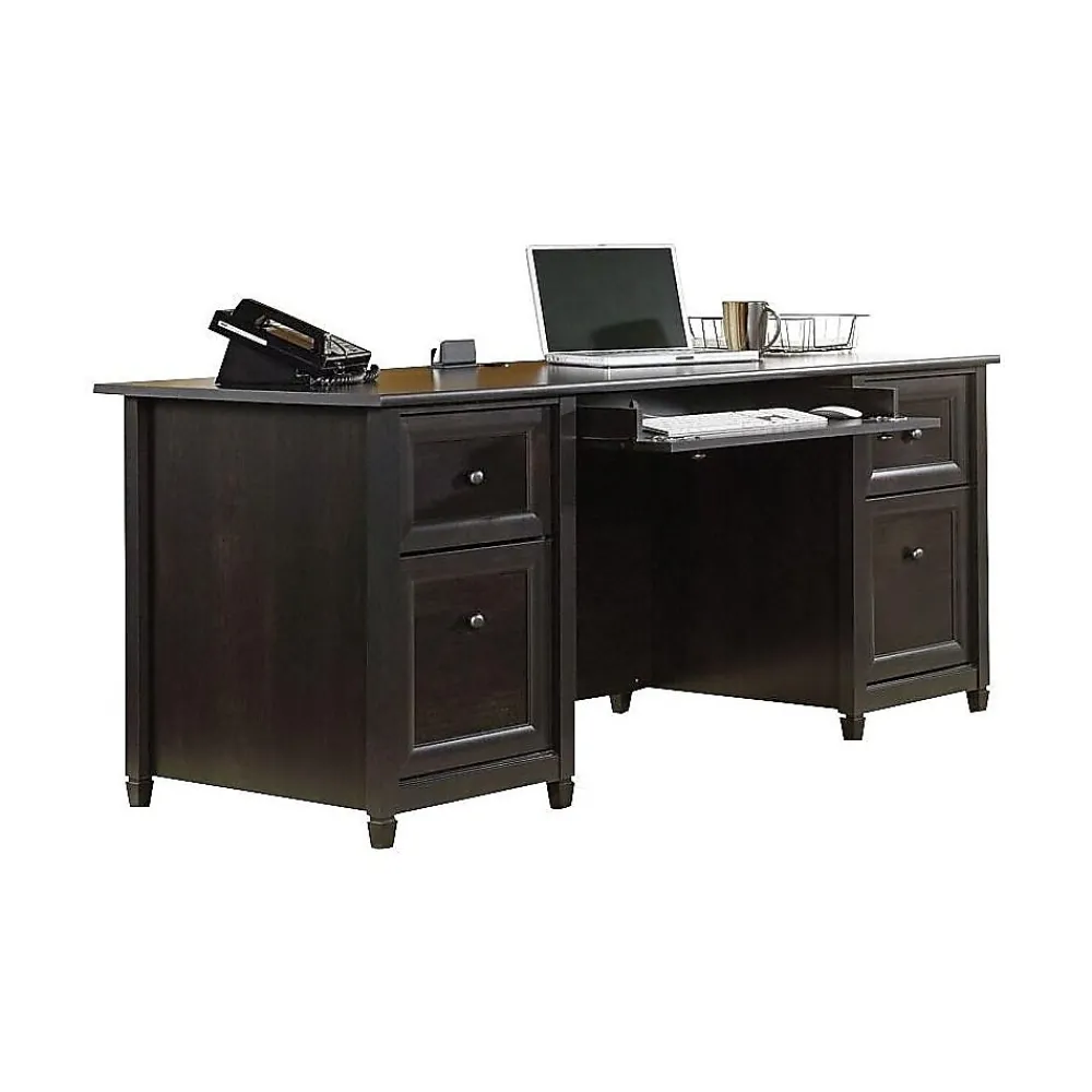 Corner Desks*Sauder Edge Water Collection 65" Wood Executive Desk, Estate Black (409042)