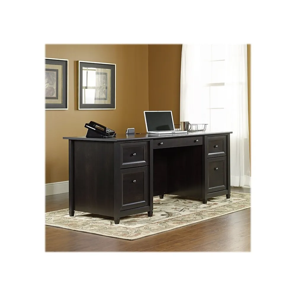 Corner Desks*Sauder Edge Water Collection 65" Wood Executive Desk, Estate Black (409042)