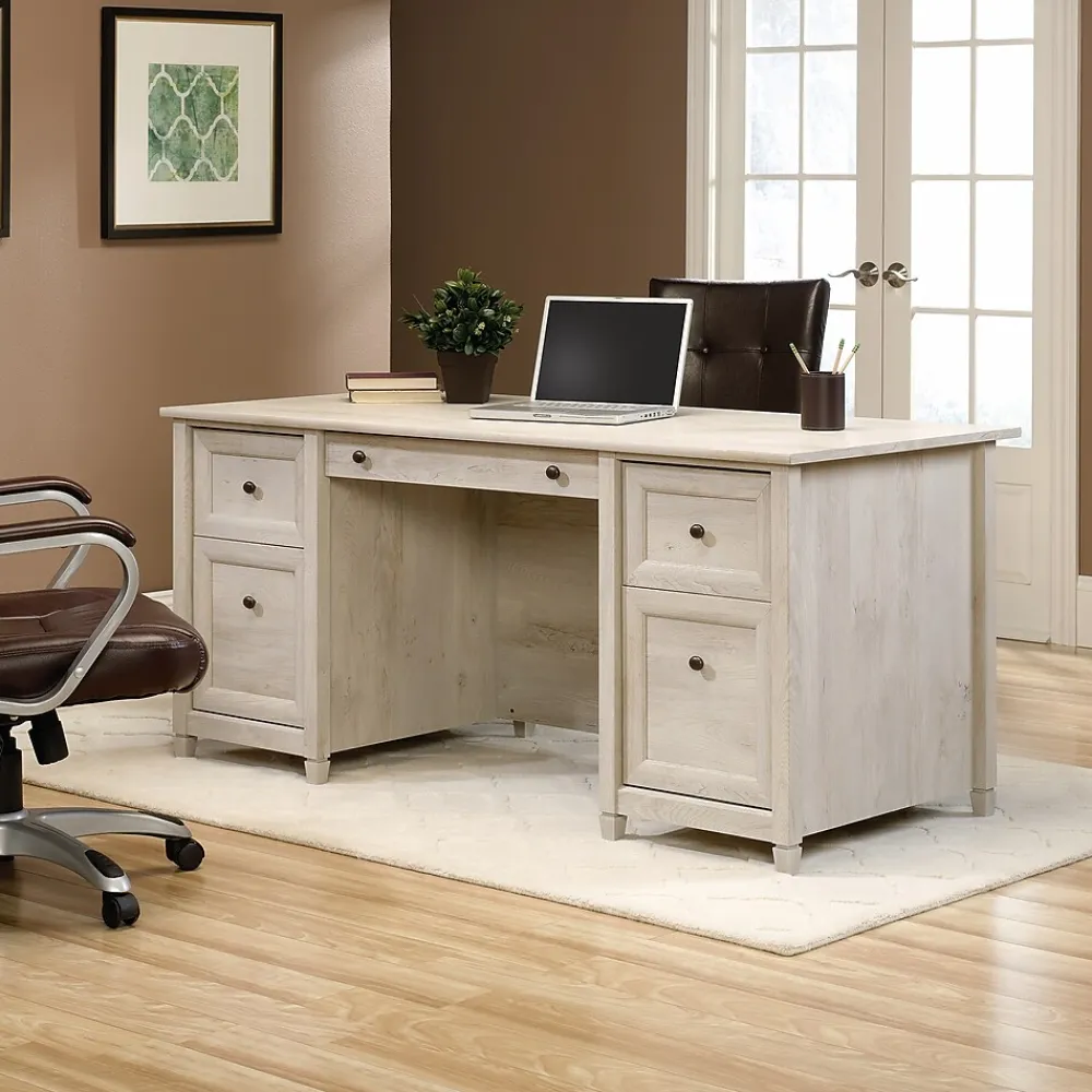 Corner Desks*Sauder Edge Water Executive Desk, Chalked Chestnut (418795)