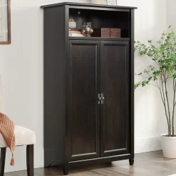 Storage Cabinets*Sauder Edge Water 60"H Storage Cabinet with 5 Shelves, Estate Black (434815)