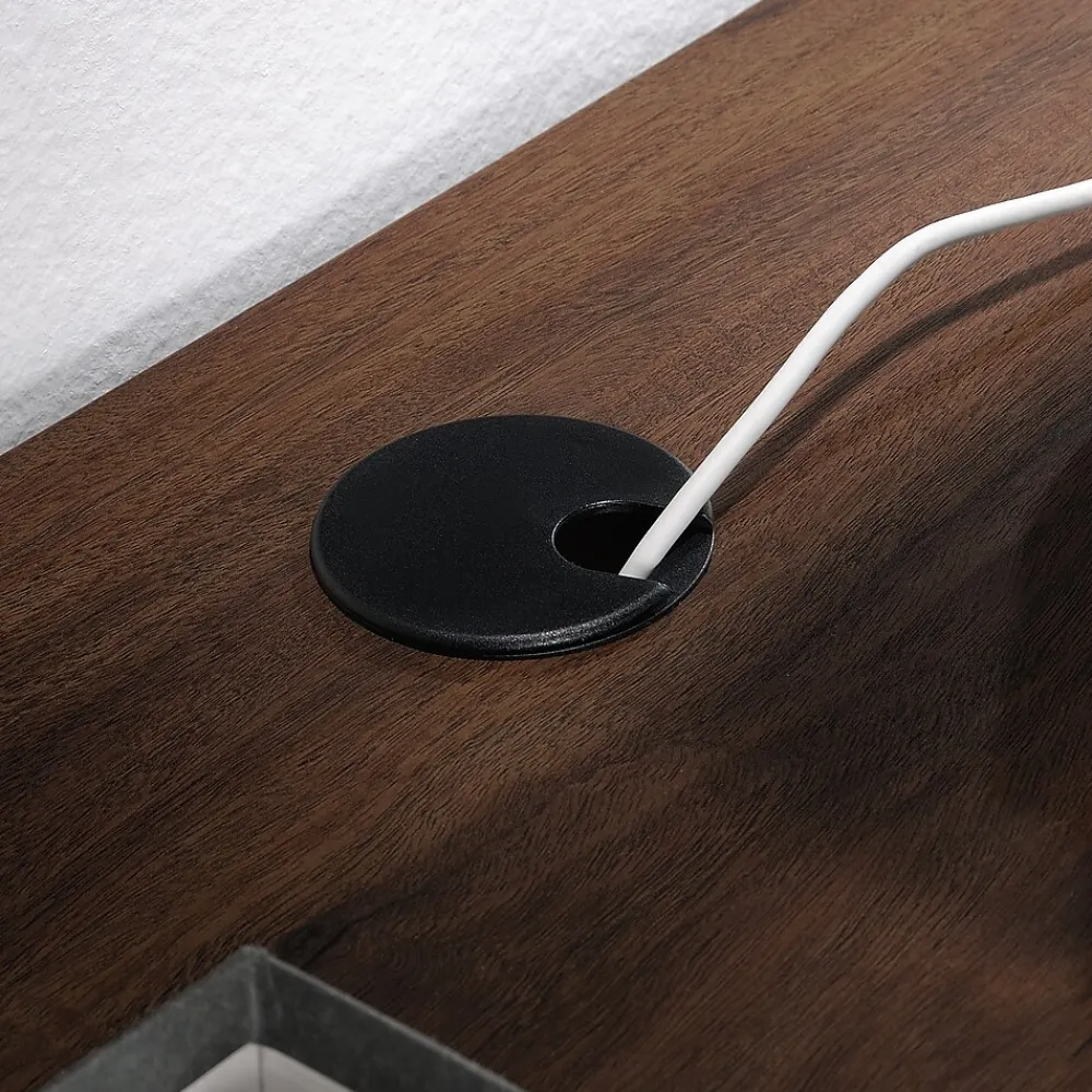 Corner Desks*Sauder Palo Alto 59"W Executive Desk, Spiced Mahogany (427792)