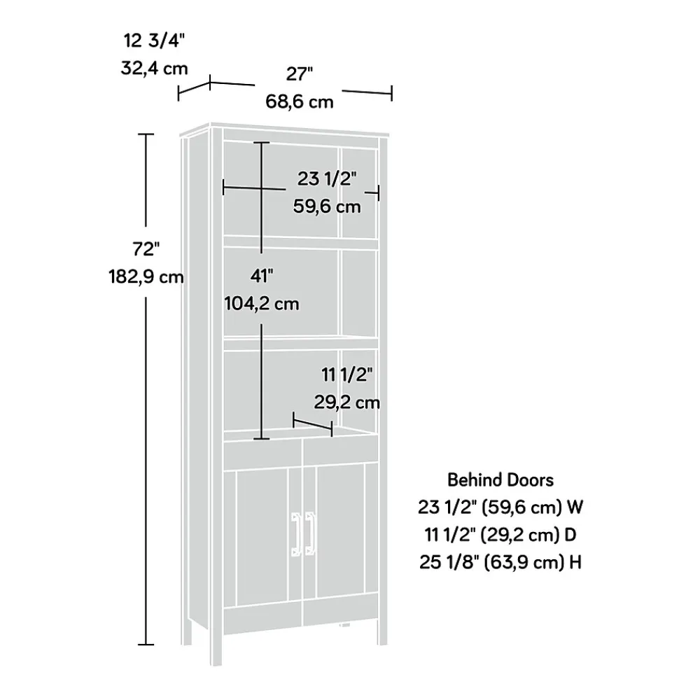 Bookcases*Sauder Select 72"H 5-Shelf Bookcase, Chalk Oak (434879)