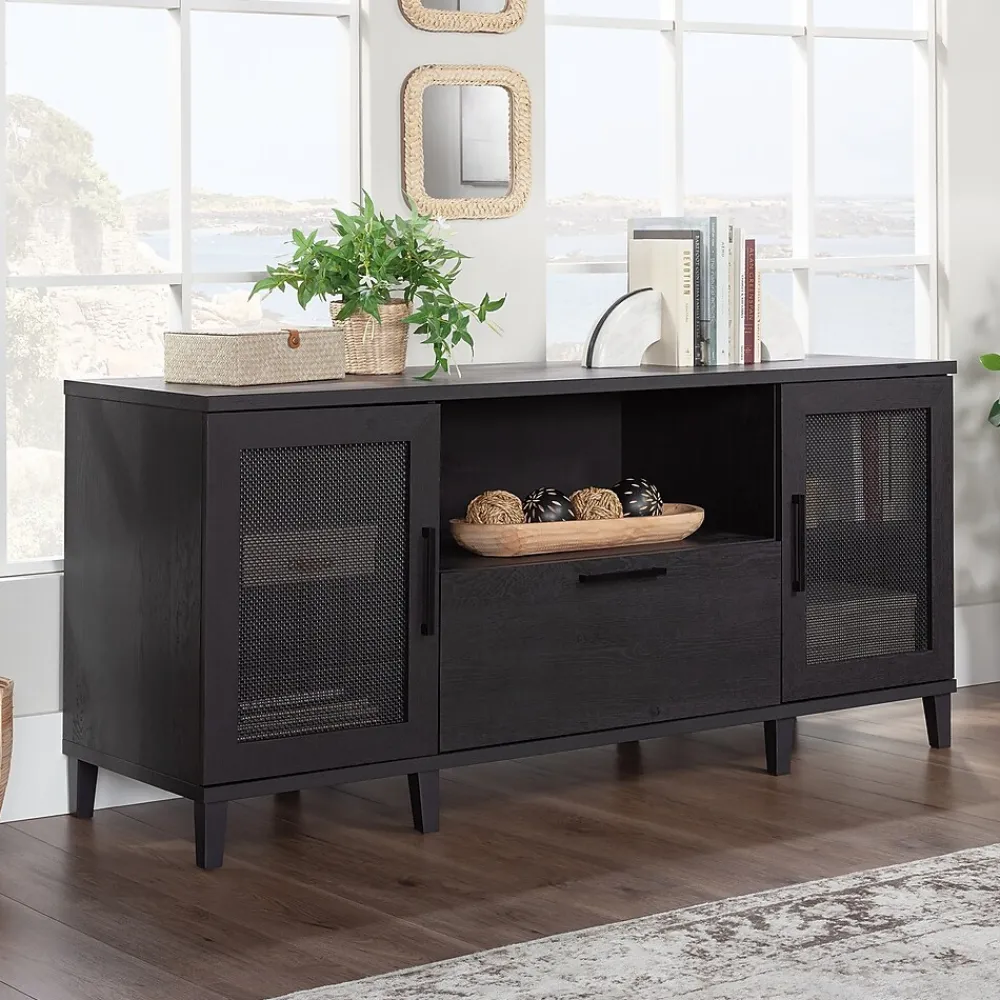 Storage Cabinets*Sauder Tiffin Line 30"H Storage Credenza with 3 Shelves, Raven Oak (433265)