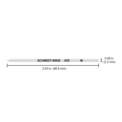Pens|Schmidt Ink Schmidt 635 Mini D1 Ballpoint Refill, fits Multifunction pens, Medium, Blue, 4 Pack (SC58150)