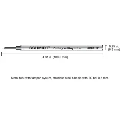 Pens|Schmidt Ink Schmidt 5285 Safety Rolling Tube Needle Point Refill, Fits Most Capped Rollerball Pens, Fine, Blue, 2 Pack (SC58116)