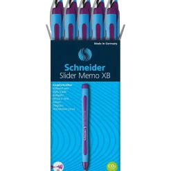 Pens|Stride Schneider Slider Memo XB Ballpoint Pen, Extra Bold Point, Violet Ink, 10/Box (PSY150208)