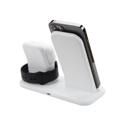 Base3 3-in-1 Wireless Charging Dock for Apple iPhone/Apple Watch/Apple AirPods, White (CSQ3N1WT-SP)<scosche Sale