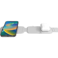 BASECHARGE MS Fold-N-Go Wireless Charging Stand, White (MSQFG2N1WT)<scosche