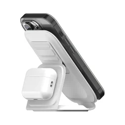 BASECHARGE MS Fold-N-Go Wireless Charging Stand, White (MSQFG2N1WT)<scosche