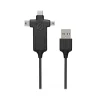 scosche SmartSync 3' USB Type-A to Micro-USB/Mini-USB/Mini-USB Type-B/USB Type-C Cable, Male to Male, Black (MMMC-SP)
