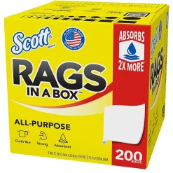 Scot Rags in a Box, 9" x 12", White, 200 Sheets/Box, 8 Boxes/Carton (75260)<Scott Best