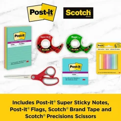 Post-It Notes*Post-it Scotch and Brand Back to School Bundle, 2 Scotch Tapes, 2 Notes, 1 Flag, 1 Scotch Scissors (SIOC)