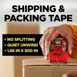 Sale Scotch Box Lock Heavy Duty Packing Tape with Dispenser, 1.88" x 22.2 yds., Clear (195)