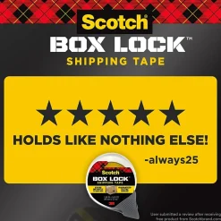 Discount Scotch Box Lock Packaging Tape, 1.88 in x 38.2 yds. (3950S-RD-SR)