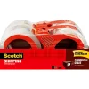Outlet Scotch Commercial Grade Shipping Packing Tape with Dispensers, 1.88" x 54.6 yds., Clear, 4/Pack (3750-4RD)