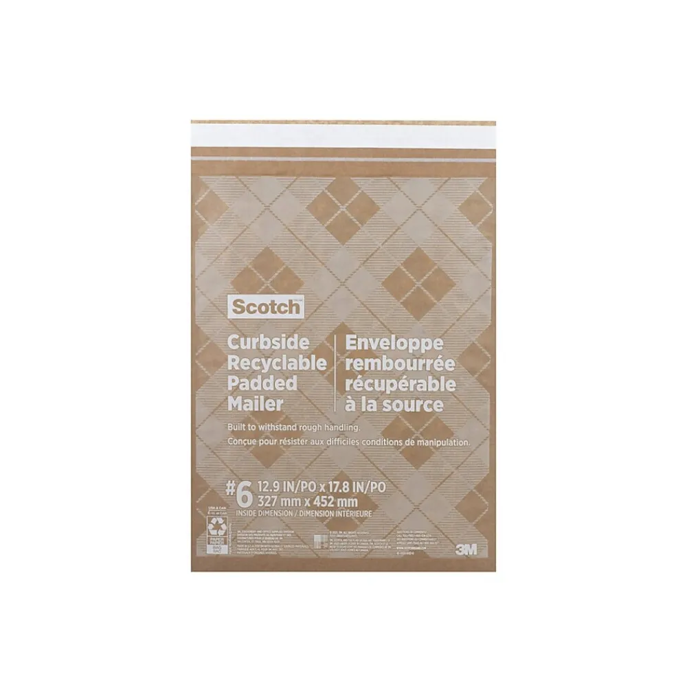 Hot Scotch Curbside Recyclable Padded Mailer, 13" x 18", Tan, 1/Pack (CR-6-1)