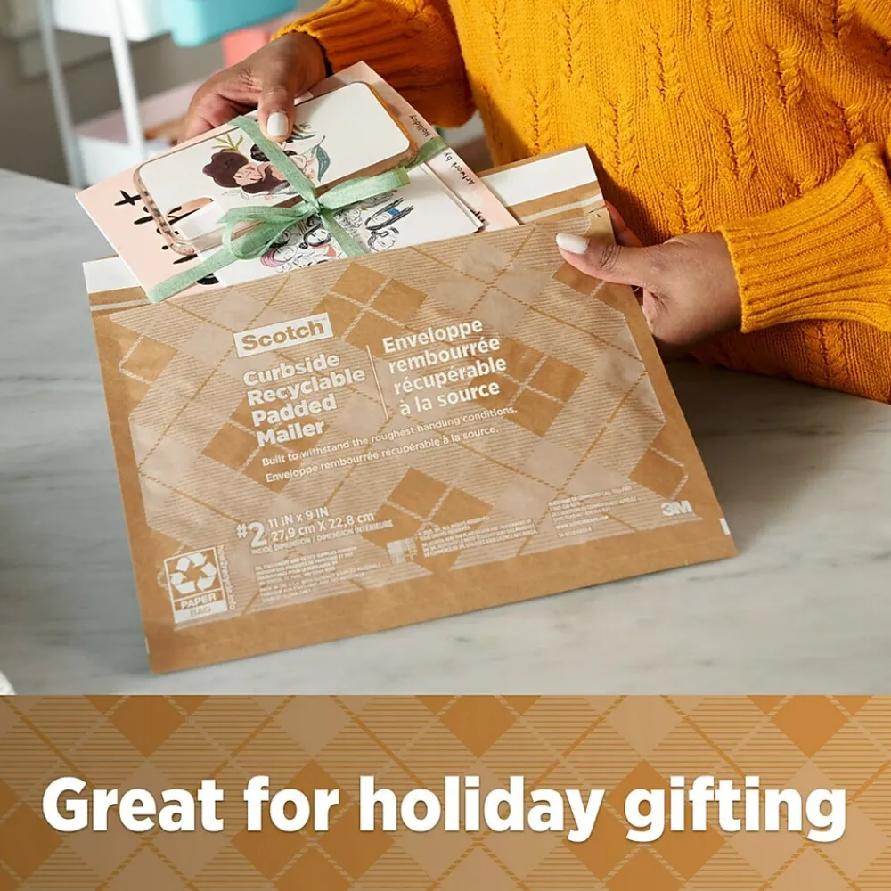 Hot Scotch Curbside Recyclable Padded Mailer, 13" x 18", Tan, 1/Pack (CR-6-1)