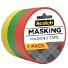 Sale Scotch Expressions Light Masking Tape, 0.94 x 20 yds., Yellow/Green/Red, 3/Pack (3437-3PRM)