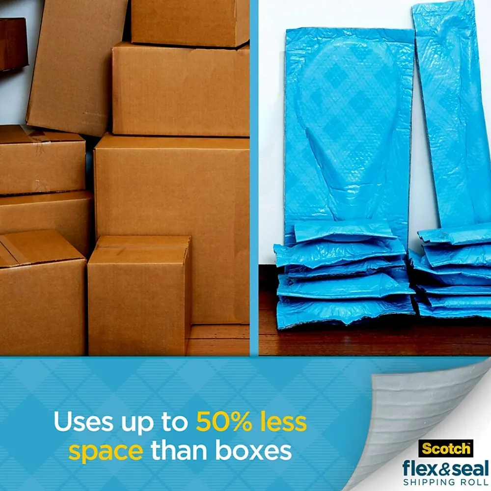 Hot Scotch ™ Flex & Seal Shipping Roll Self-Sealing Padded Mailer, 15" x 200', Blue (FS-15200)
