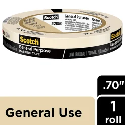 Outlet Scotch General Purpose Masking Tape, 0.70" x 60.1 yds. (2050-18AP)