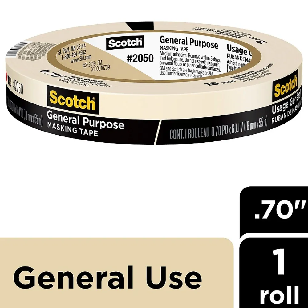 Outlet Scotch General Purpose Masking Tape, 0.70" x 60.1 yds. (2050-18AP)
