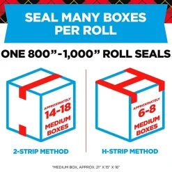 Hot Scotch Heavy Duty Shipping Packing Tape with Dispenser, 1.88