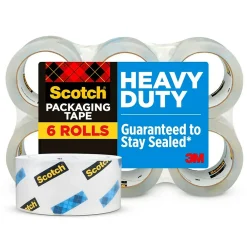 Scotch Heavy-Duty Heavy Duty Packing Tape, 1.88" x 43.7 yds., Clear, 6/Pack (3850-40-6)