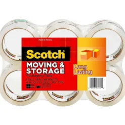 Online Scotch Long Lasting Storage Packing Tape, 1.88" x 54.6 yds., Clear, 6/Pack (3650-6)