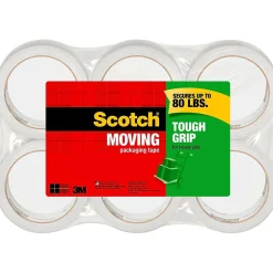 Outlet Scotch Tough Grip Packing Tape, 1.88" x 43.7 yds., Clear, 6/Pack (3500-40-6)