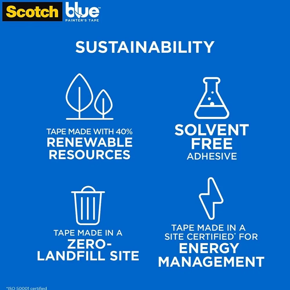 Hot ScotchBlue Sharp Lines 1.88" x 60 yds. Medium Painter Tape, Blue (2093-48EC)