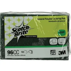 Green General Purpose Scouring Pad, 10/Pack (96CC)<Scotch-Brite Hot