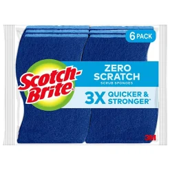 Non-Scratch Scrub Sponge, Blue, 6/Pack (526-5)<Scotch-Brite Hot