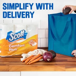 Comfort Plus Mega Toilet Paper, 1-ply, White, 462 Sheets/Roll, 36 Rolls/Case (54262)<Scott New