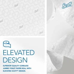 Essential JRT Recycled Coreless Toilet Paper, 2-ply, White, 12 Rolls/Case (07006)<Scott Hot