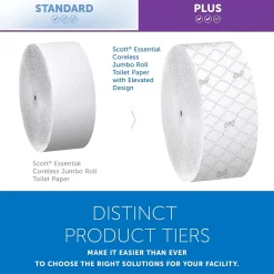 Essential JRT Recycled Coreless Toilet Paper, 2-ply, White, 12 Rolls/Case (07006)<Scott Hot