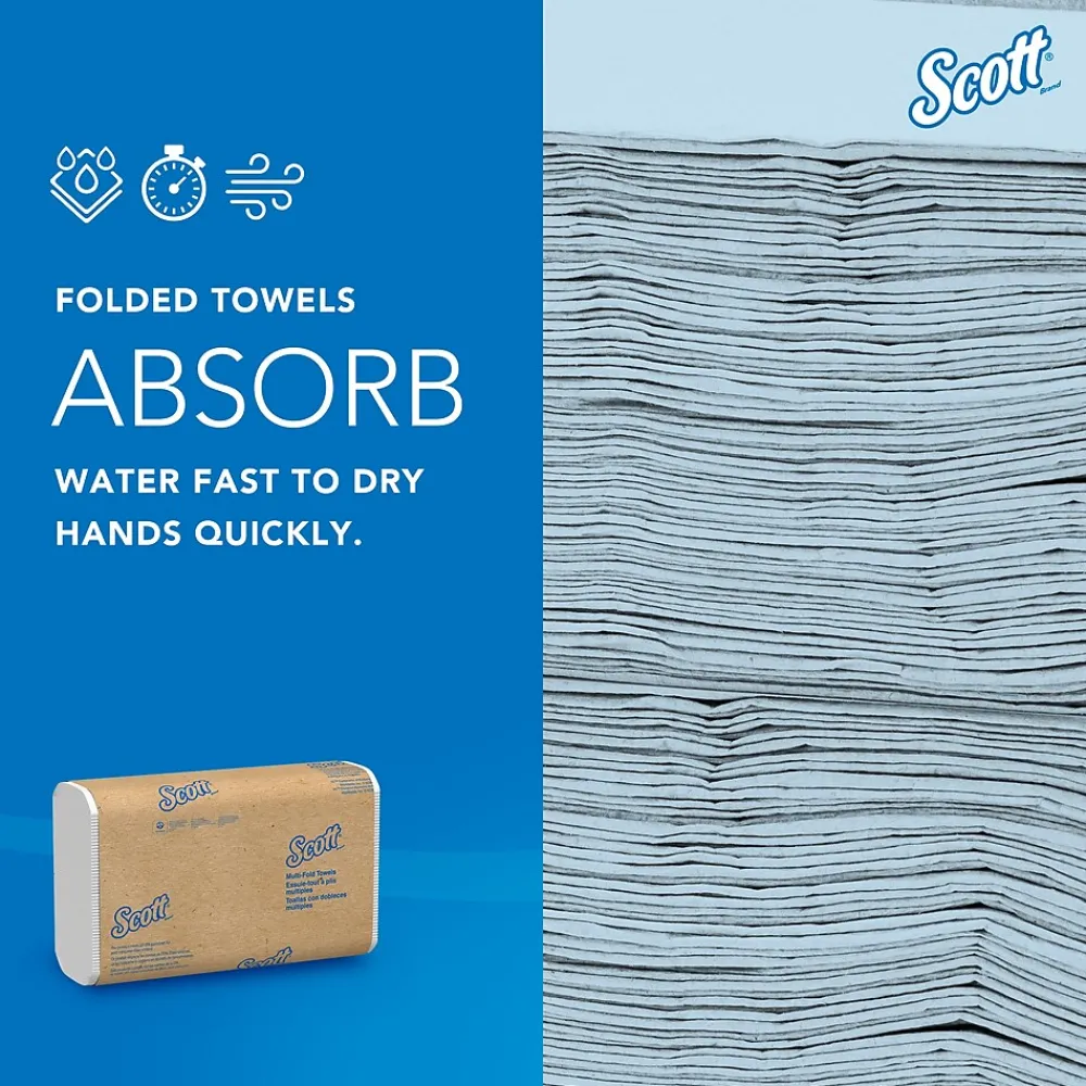 Scott Essential Recycled Multifold Paper Towels, 1-ply, 250 Sheets/Pack, 16 Packs/Carton (01804)